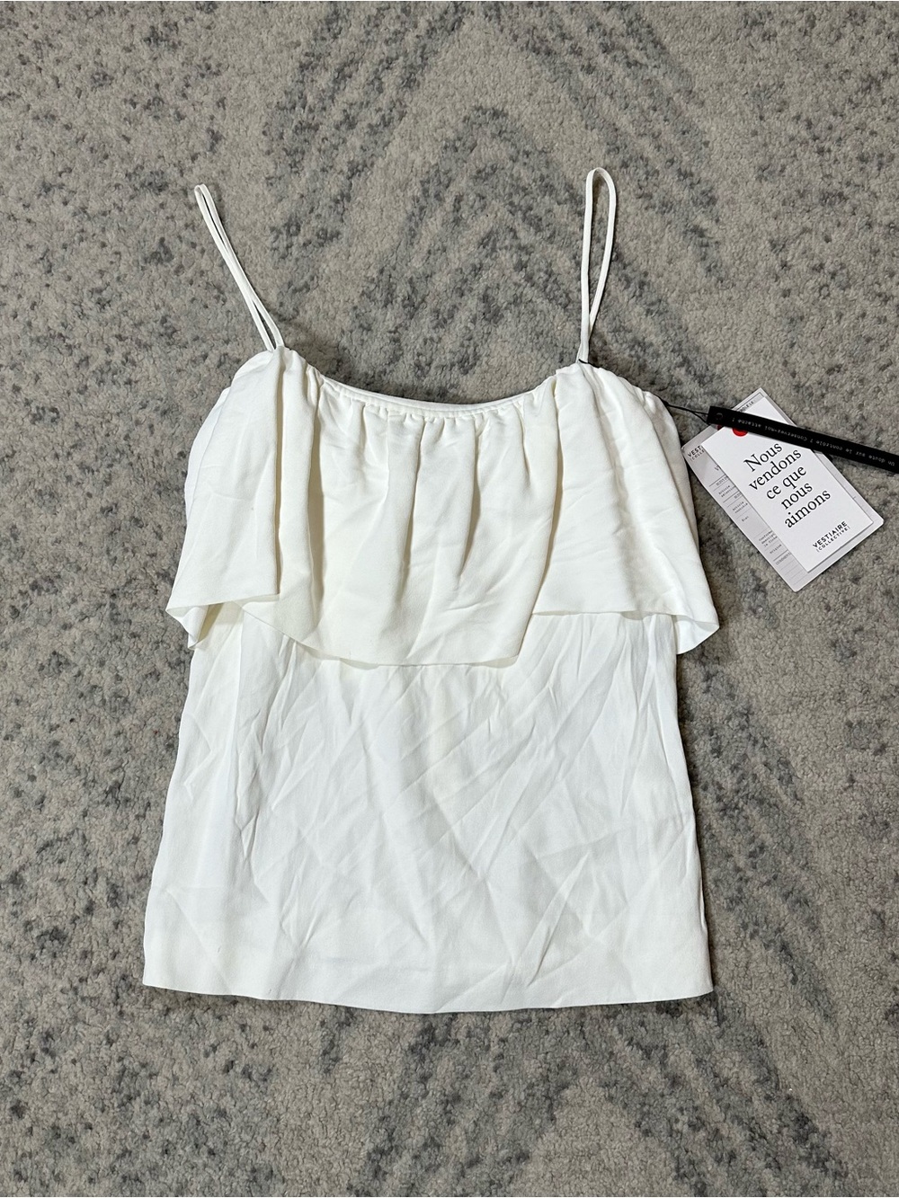 MSGM NWT ✨ layered white ruffled camisole top
